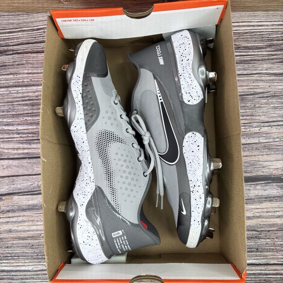 Size 11 Nike Alpha Huarache 3 Elite Metal Baseball Cleats Smoke Gray CK0746-002 main image 7